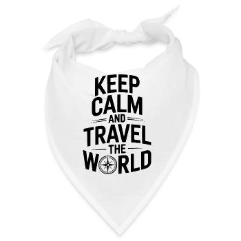 Bleib ruhig und reise um die Welt - Bandana - Weiß - Vorne