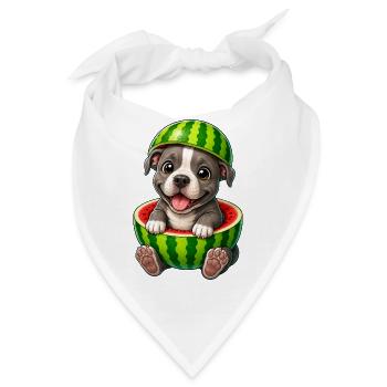 Depicts a playful animal character, highlights tre - Bandana - Weiß - Vorne