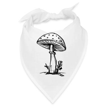 Pilz - Illustration - Bandana - Weiß - Vorne