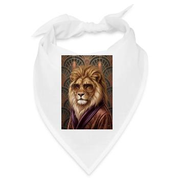 Art Déco Löwe – Vintage-Luxus - Bandana - Weiß - Vorne