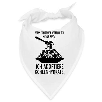 Spaghetti Pasta Kohlenhydrate Italienisch Essen - Bandana - Weiß - Vorne