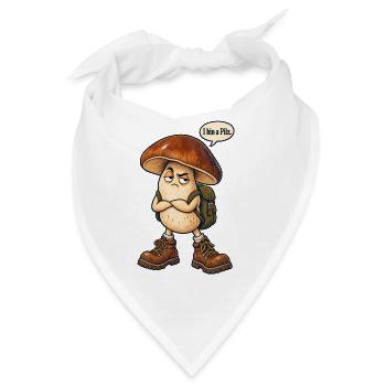 Pilzabenteurer mit Rucksack - Bandana - Weiß - Vorne