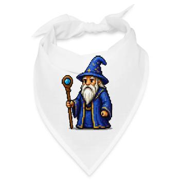 Blauer Zauberer Pixelheld - Bandana - Weiß - Vorne