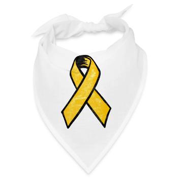 Vintage-inspirierte Yellow Ribbon Endometriose - Bandana - Weiß - Vorne