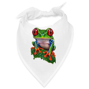 Rotäugiger Laubfrosch auf Blatt - Bandana - Weiß - Vorne