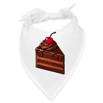 Schokoladenkuchen mit Kirsche - Bandana - Weiß - Vorne