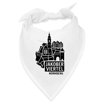 Jakober Viertel Jakobsviertel Nürnberg Silhouette - Bandana - Weiß - Vorne
