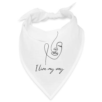 Frauengesicht – Minimalistische Linienkunst - Bandana - Weiß - Vorne