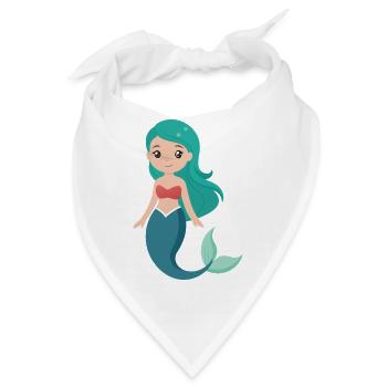 Mädchen-Meerjungfrau - Bandana - Weiß - Vorne
