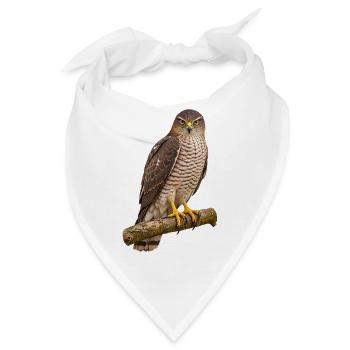Habicht auf dem Ast - Bandana - Weiß - Vorne