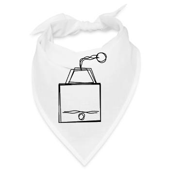 Kaffeemühle handgezeichnet - Bandana - Weiß - Vorne