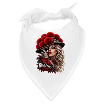 Blackforest Sister – Skull mit Bollenhut - Bandana - Weiß - Vorne