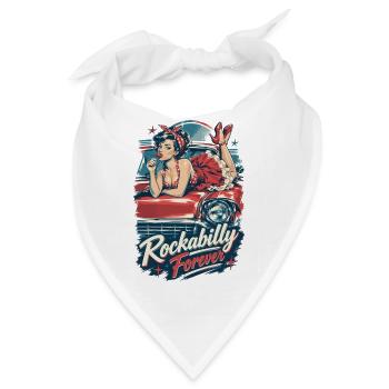 Rockabilly Forever Pin Up Girl Oldtimer Kleid - Bandana - Weiß - Vorne