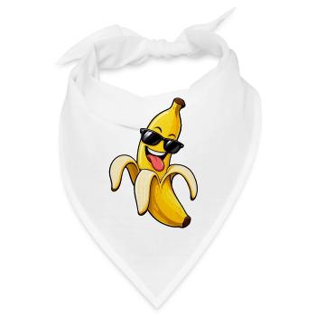 Schicke Bananen-Schwarzbrille - Bandana - Weiß - Vorne