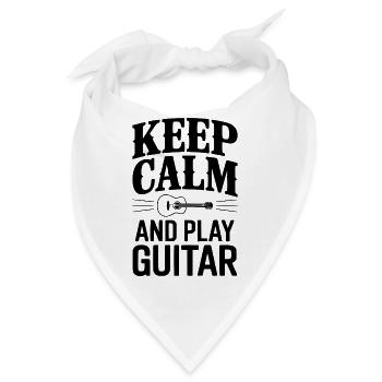 Bleib ruhig und spiel Gitarre - Bandana - Weiß - Vorne