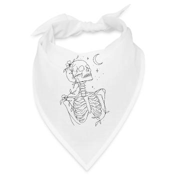 Skelett im Mondschein - Bandana - Weiß - Vorne