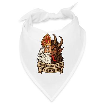 Nikolaus zu schlimm Krampus zu lieb - Bandana - Weiß - Vorne