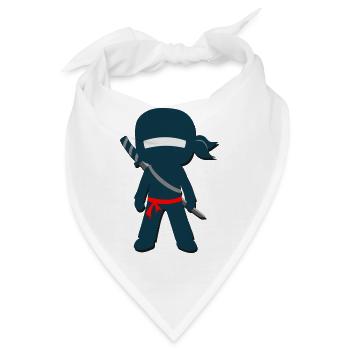 Ninja mit Schwert - Bandana - Weiß - Vorne