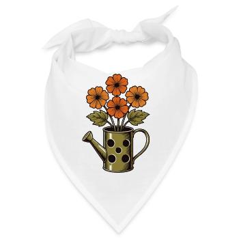 Herbstblumen in der Gießkanne - Bandana - Weiß - Vorne