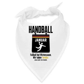 Handball Januar Shirt – Fußball hat Winterpause - Bandana - Weiß - Vorne