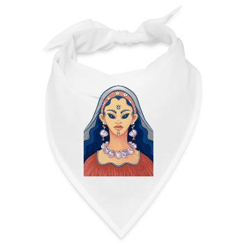 Hexe mit menschlichen Ohrringen und Halskette - Bandana - Weiß - Vorne