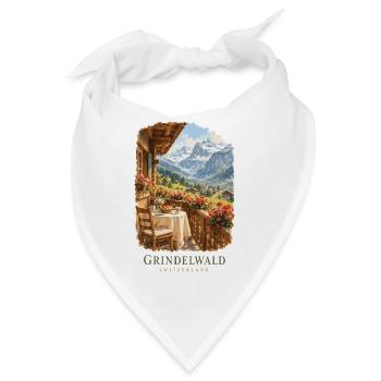 Grindelwald Schweiz Bergflucht - Bandana - Weiß - Vorne