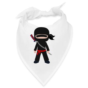 Ninja Cartoon mit Schwert - Bandana - Weiß - Vorne