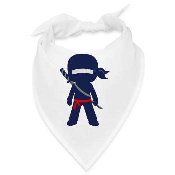 Ninja mit Schwert und Bandana - Bandana - Weiß - Vorne