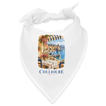 Collioure Seaside Cafe Dreams in Frankreich - Bandana - Weiß - Vorne