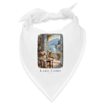 Der Comer See durch ein offenes Fenster - Bandana - Weiß - Vorne