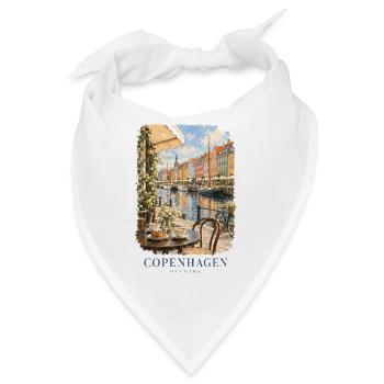 Kopenhagen, Dänemark Gemütlicher Hafen - Bandana - Weiß - Vorne