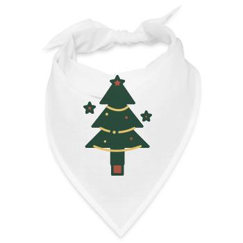 Minimaler Weihnachtsbaum mit Lichtern - Bandana - Weiß - Vorne