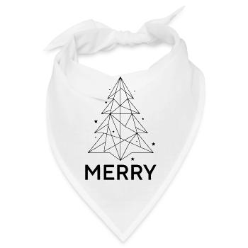 MERRY Chrismas - Weihnachtsbaum Minimalistisch - Bandana - Weiß - Vorne