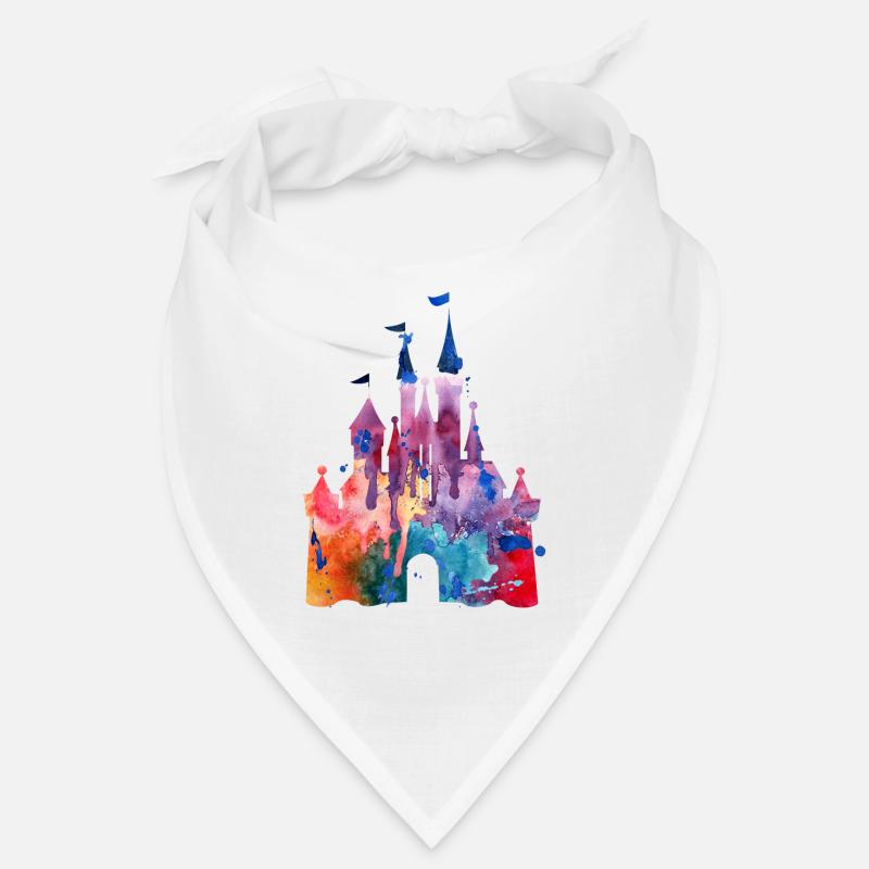 Aquarelle Princesse Château - Bandana - blanc
