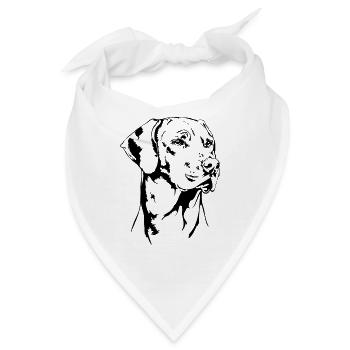 RHODESIAN RIDGEBACK Wilsigns RR Hundeportrait - Bandana - Weiß - Vorne