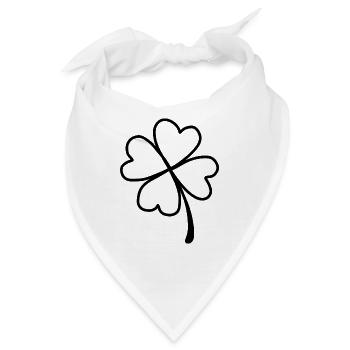 Kleeblatt Glück Gesund - Bandana - Weiß - Vorne