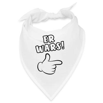 Er wars - Comic Finger - Spruch - Bandana - Weiß - Vorne