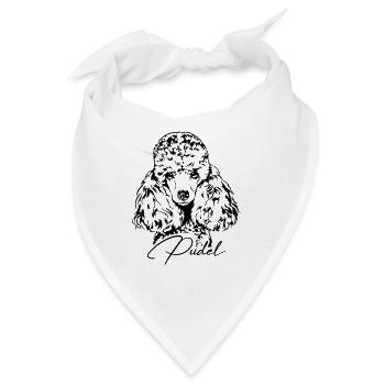 PUDEL Kleinpudel Zwergpudel Hundeportrait Wilsigns - Bandana - Weiß - Vorne