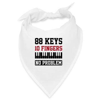 Keys fingers Pianist Klavier Geschenk - Bandana - Weiß - Vorne
