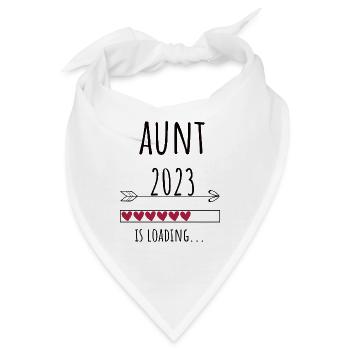 werdende Tante 2023 Ankündigung Baby Geschenk - Bandana - Weiß - Vorne