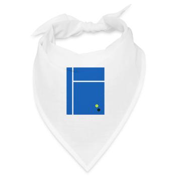 Tennis Illustration 2D Minimalism Tennisplatz - Bandana - Weiß - Vorne
