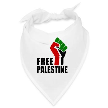 Free palestine - Bandana - Weiß - Vorne