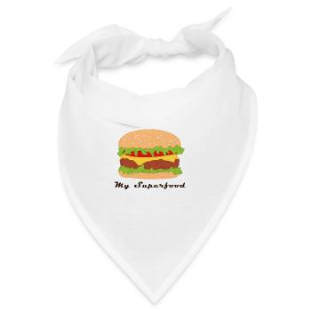 Comic Hamburger mit Spruch - Bandana - Weiß - Vorne