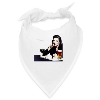Frau mit Zigarette und Bier - Bandana - Weiß - Vorne