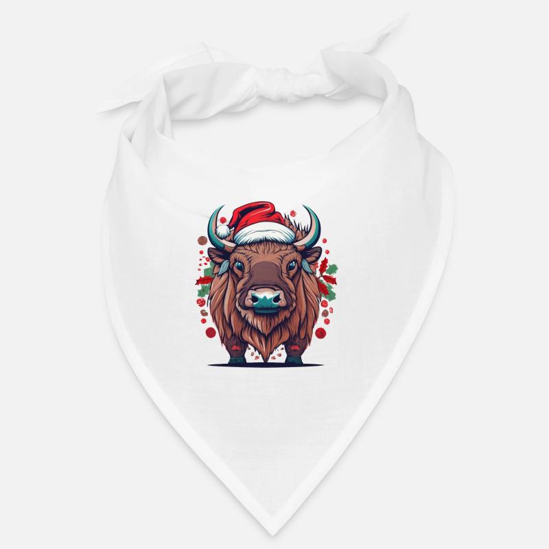 Bison Christmas Santa Bandana