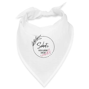 Ich liebe Dich - Bandana - Weiß - Vorne