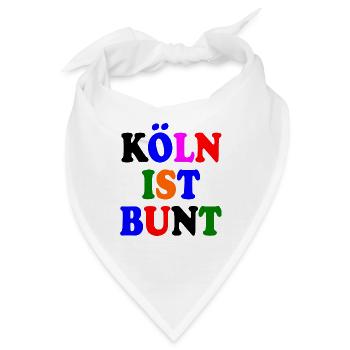 Köln ist bunt - Bandana - Weiß - Vorne