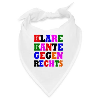 klare kante gegen rechts - Bandana - Weiß - Vorne