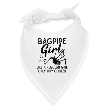 Dudelsack Mädchen Sackpfeife Musikinstrument - Bandana - Weiß - Vorne