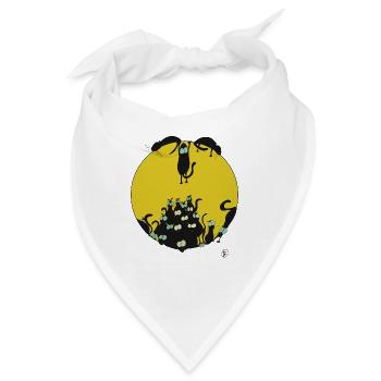 Schwarze Katzen beobachten Dich - Bandana - Weiß - Vorne